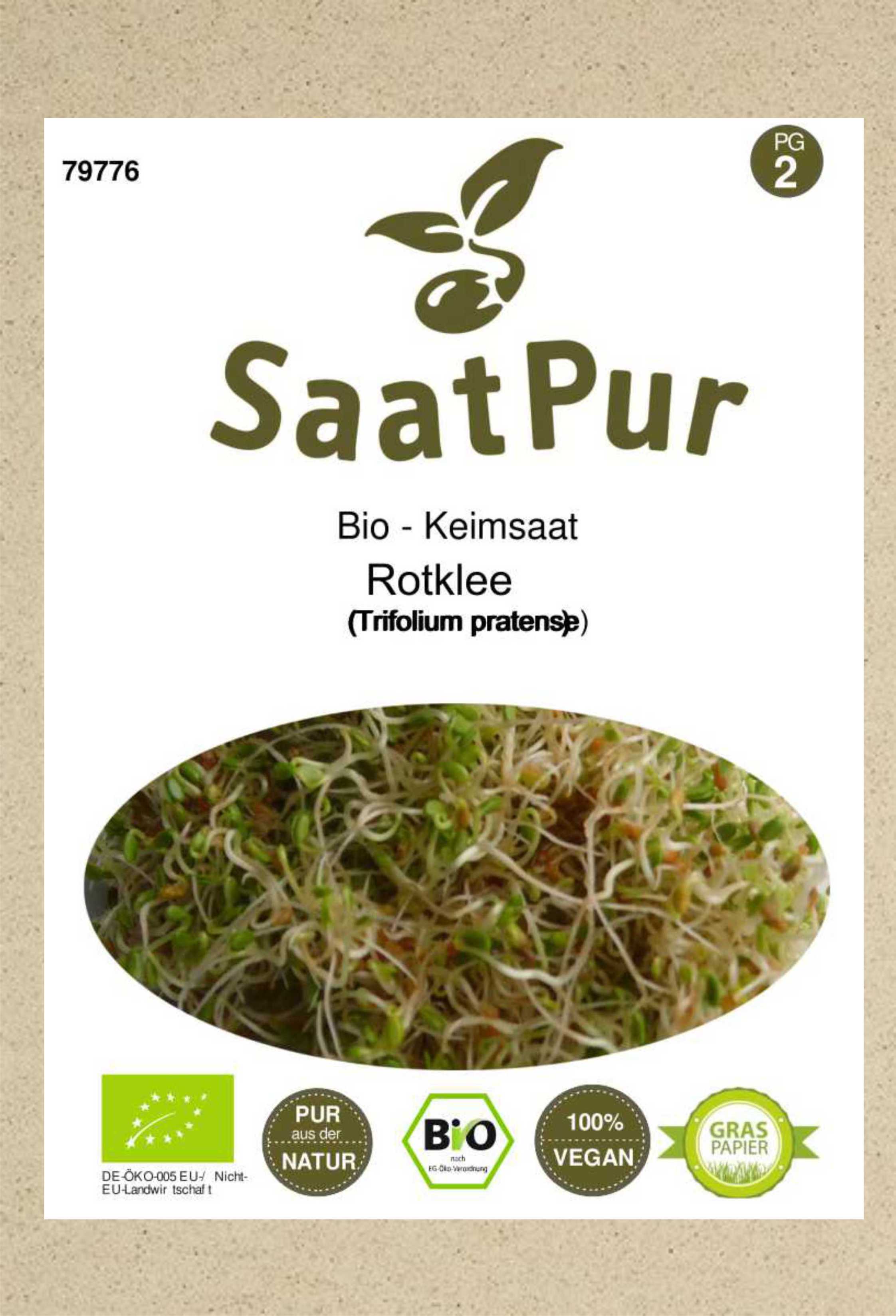 BIO Keimsprossen Rotklee Keimsaat Microgreens Mikrogrün Grünkraut