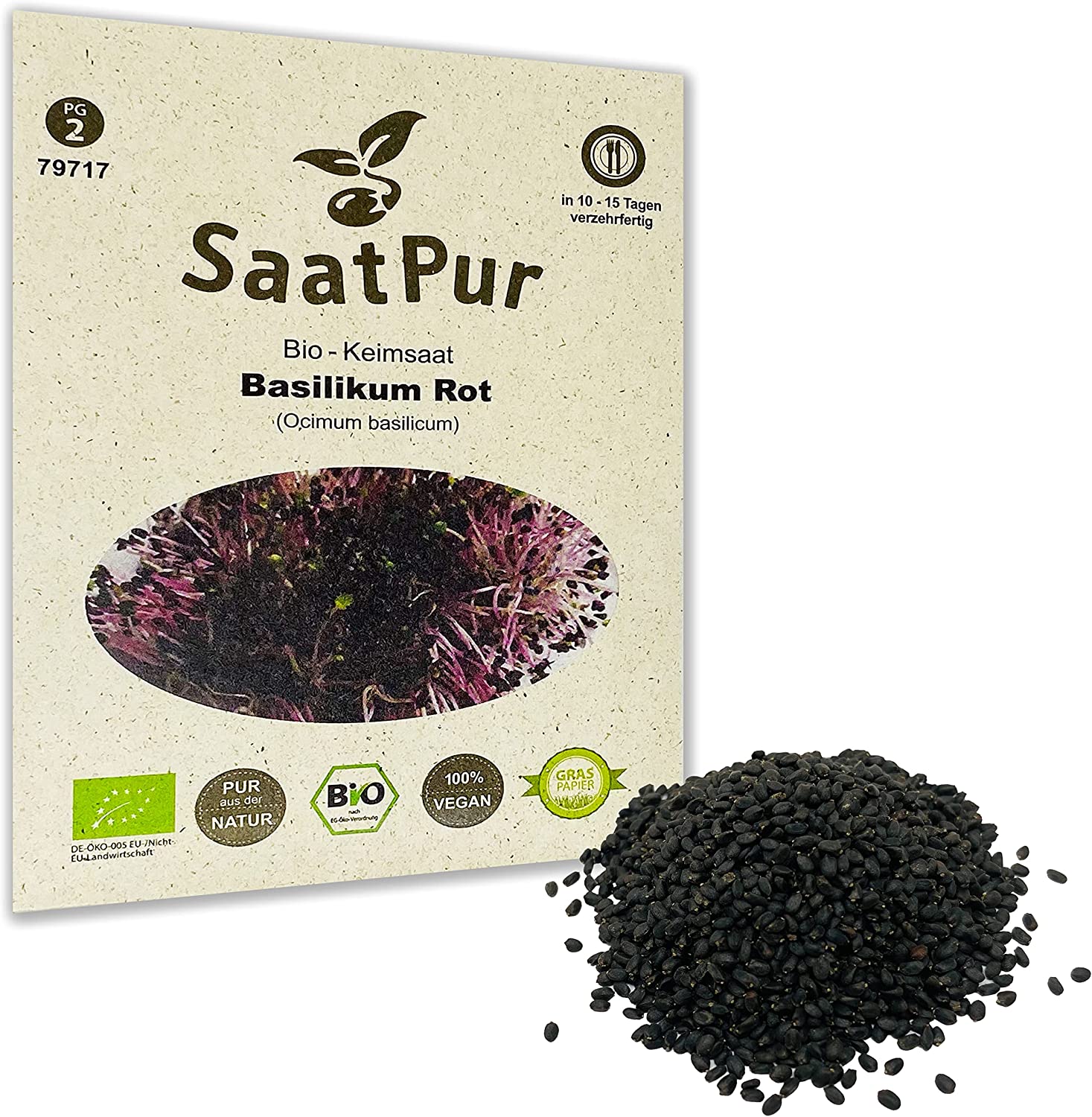 SaatPur Basilikum Rot Bio Keimsaat Keimsprossen kaufen