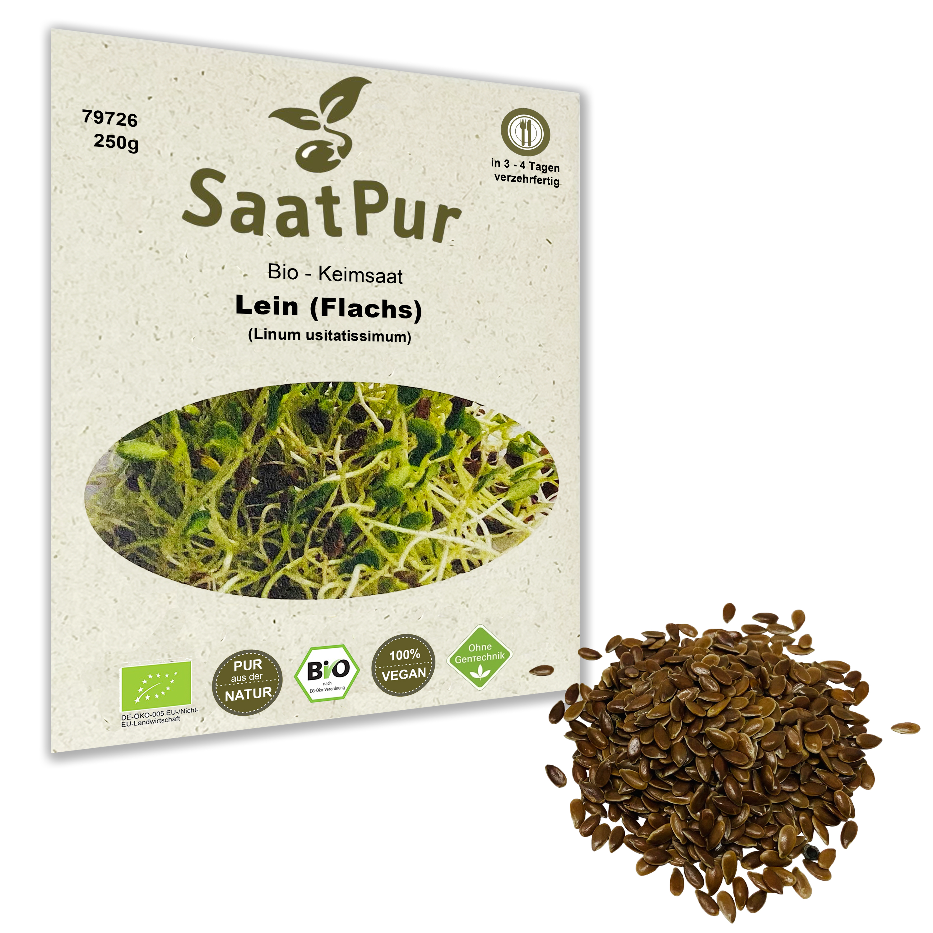 BIO Keimsaat Lein (Flachs) Keimsprossen Michrogreens