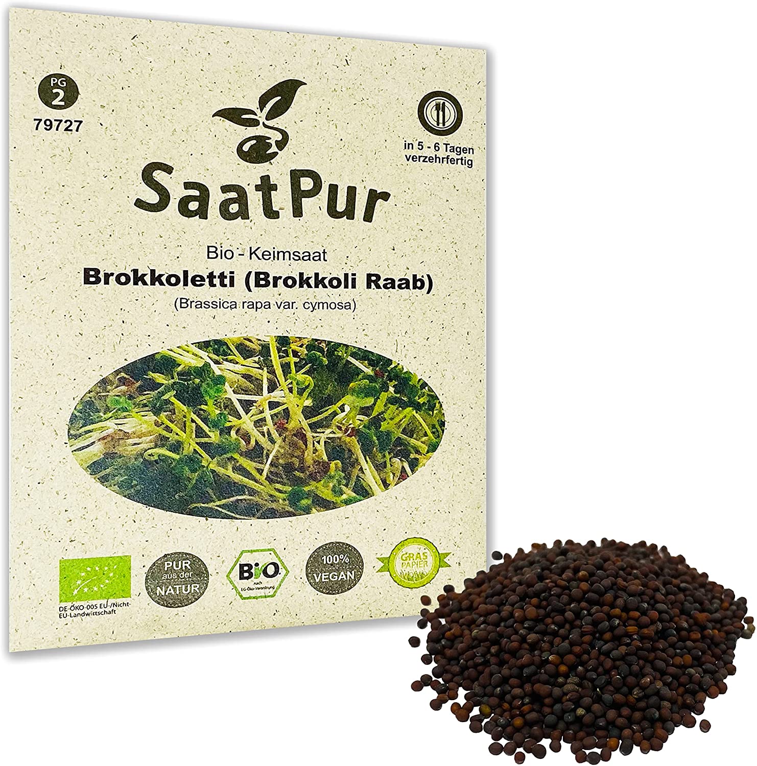 SaatPur Bio Keimsaat Brokkoli Raab Keimsprossen kaufen