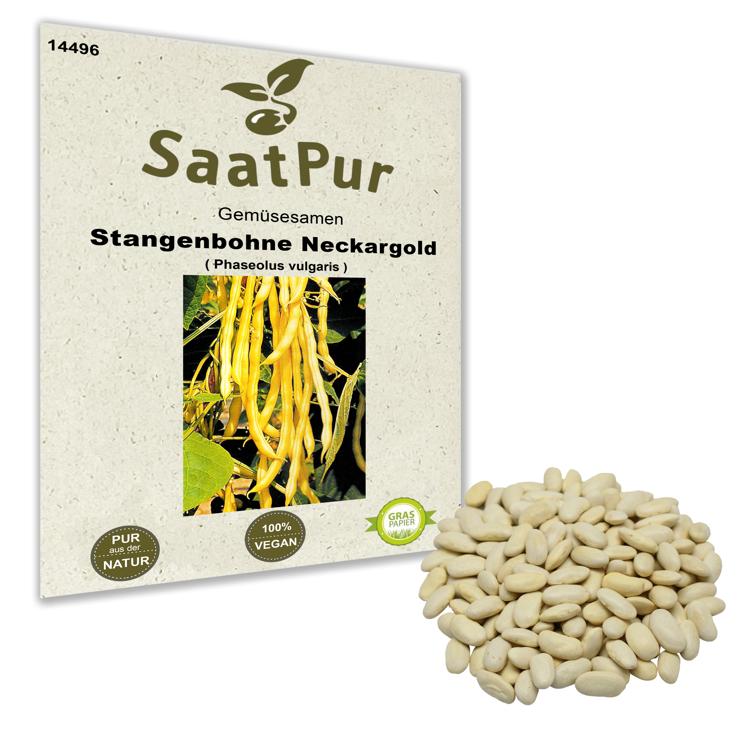 Stangenbohne Neckargold gelbe Wachsbohne