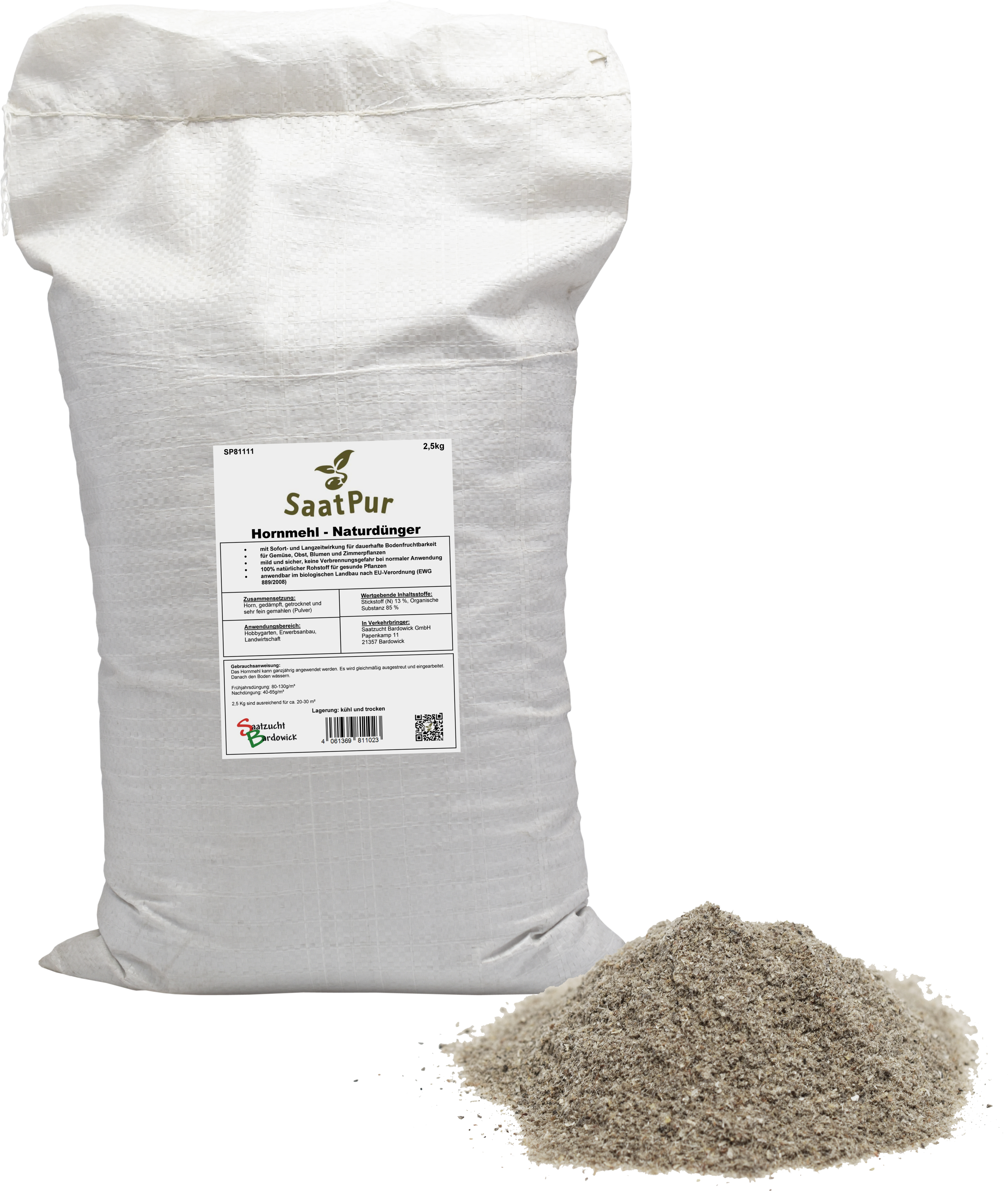 SaatPur® Hornmehl Horndünger Naturdünger Garten Gemüse Blumen biologischer Landbau