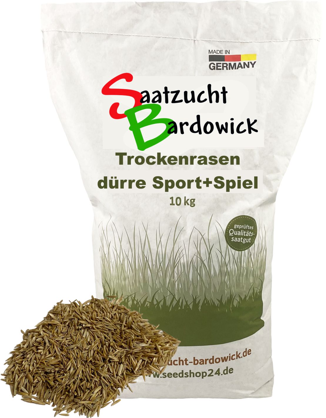 Dürreresistente Rasenmischung  Sport + Spielrasen  strapazierfähig - grün trockener Standort Trocke