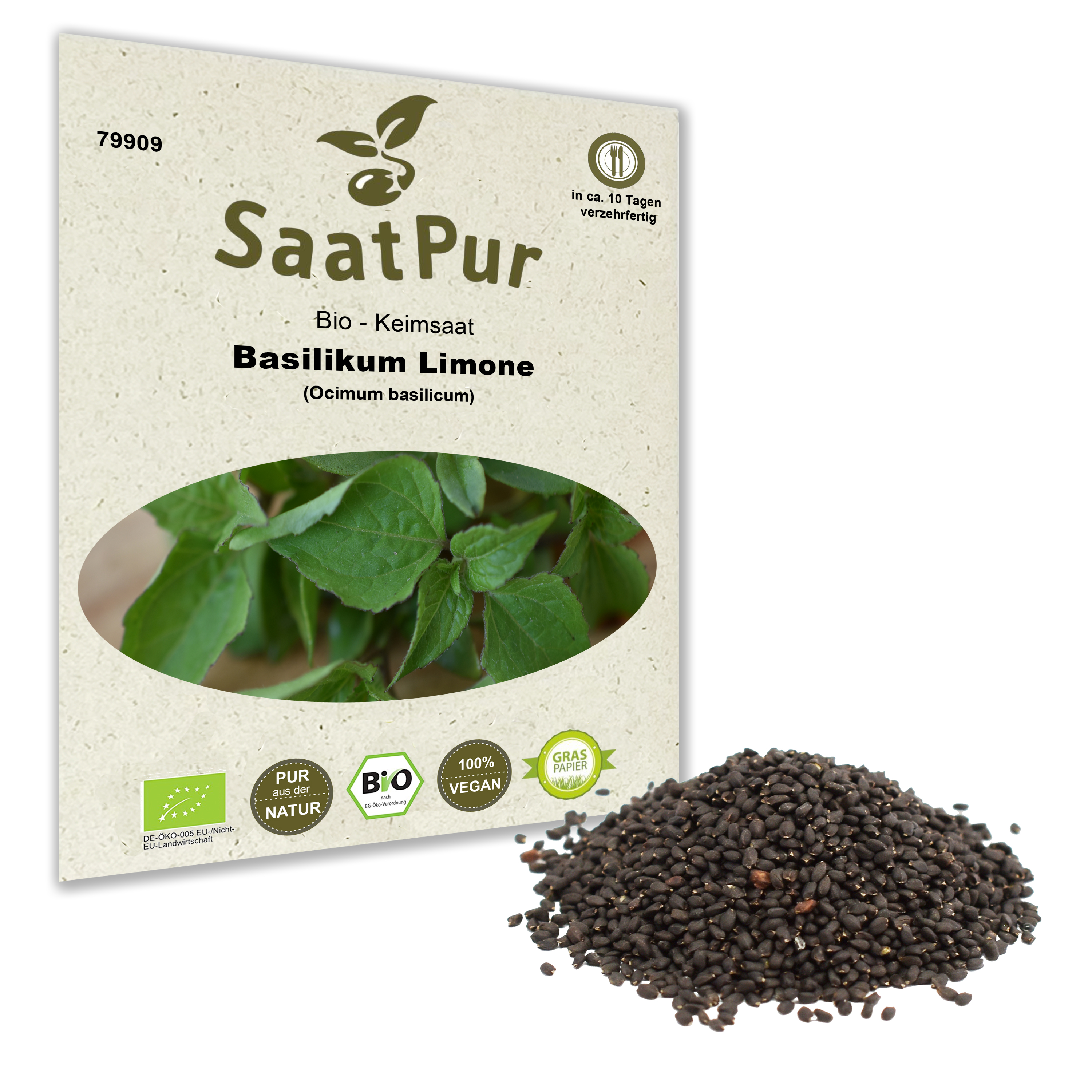 BIO Keimsprossen Basilikum Limone Keimsaat Microgreens