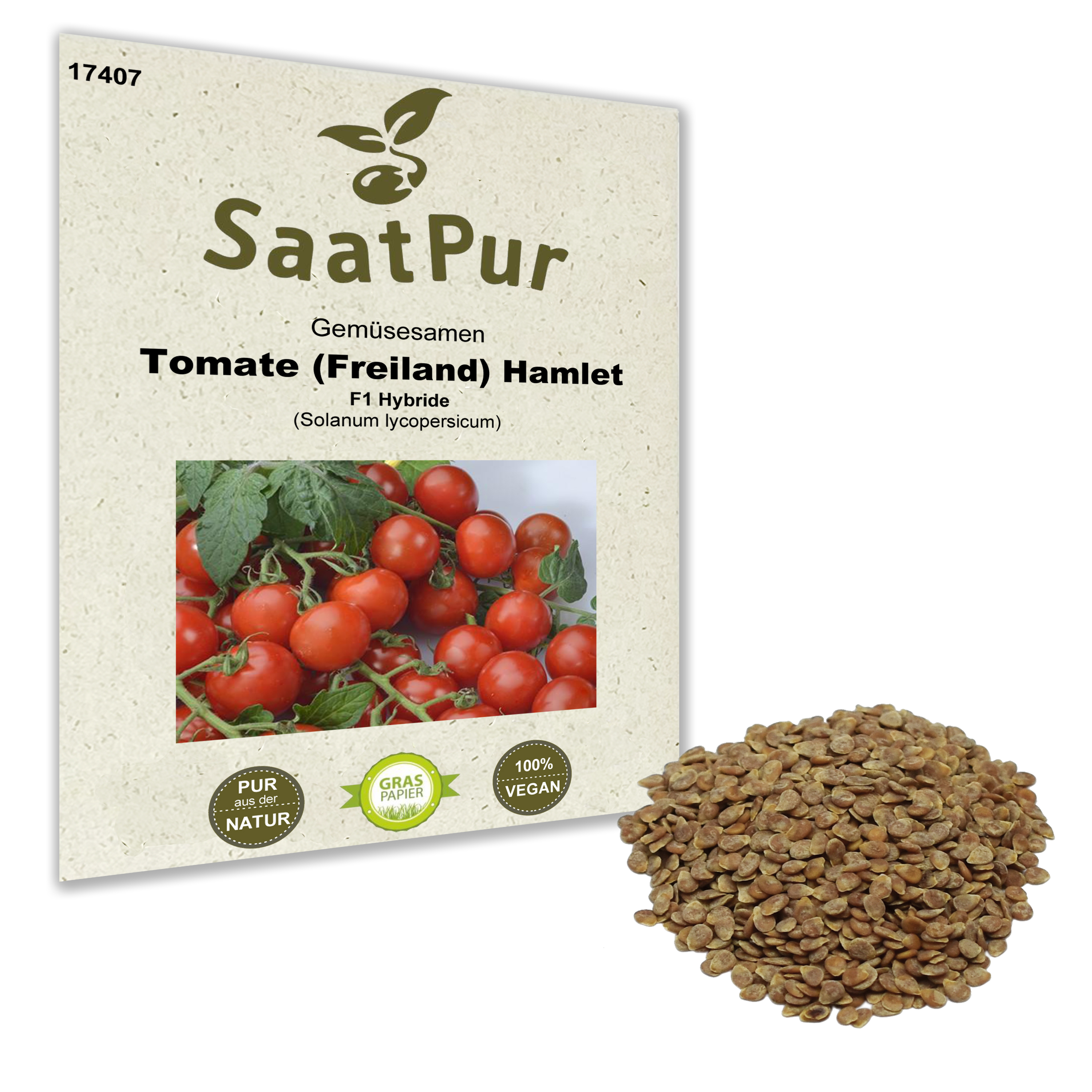 Gemüsesamen Tomate Hamlet Freilandtomate ertragreich rot aromatische Tomaten für ca. 8 Pflanzen