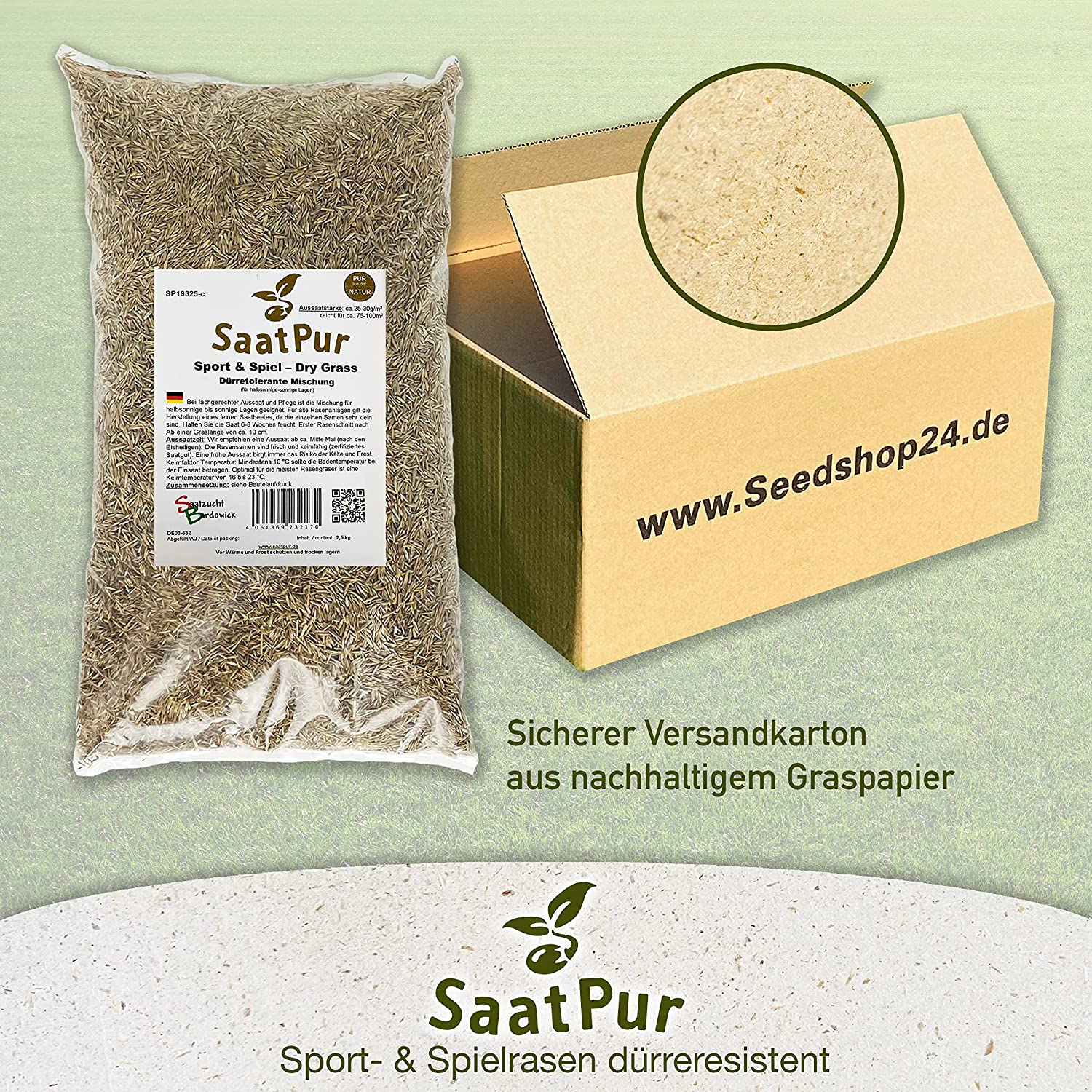 SaatPur Rasensamen dürre Sport & Spiel für trockene Standorte