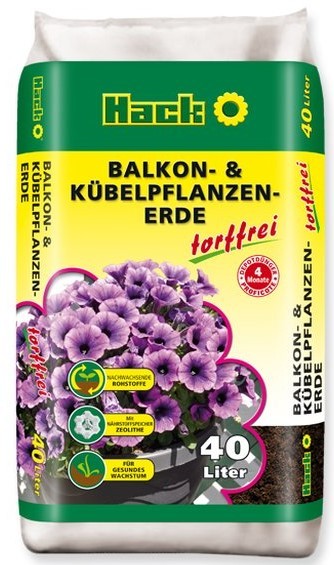 BIO Erde Blumenerde Balkonerde & Kübelpflanzenerde 40 Ltr. TORFFREI mit Dünger für 4 Monate