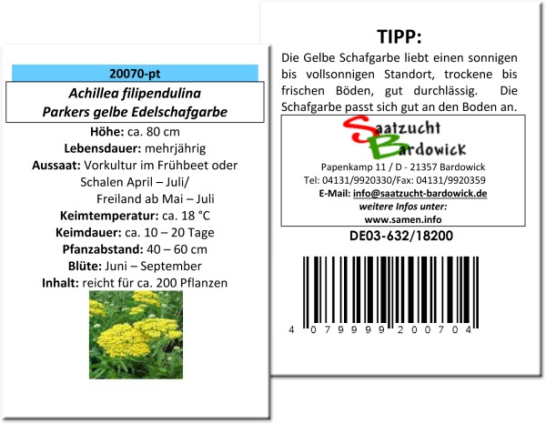 Edelschafgarbe, Parkers gelbe Varietät