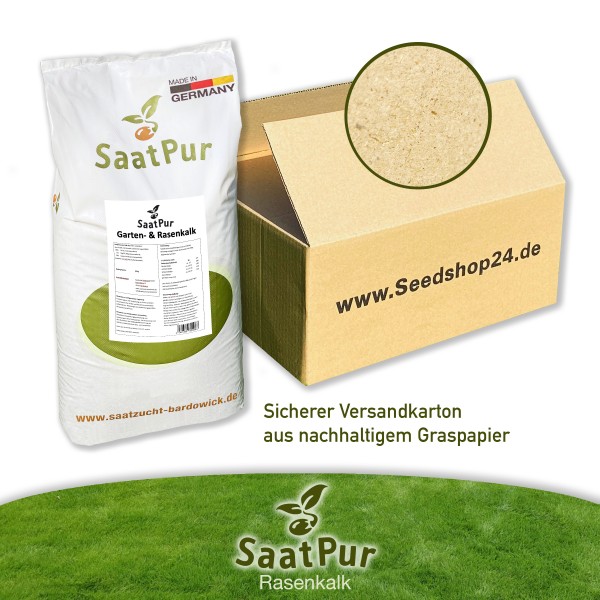 SaatPur® Rasenkalk 20 Kg für ca 400 qm Gartenkalk gegen Moos