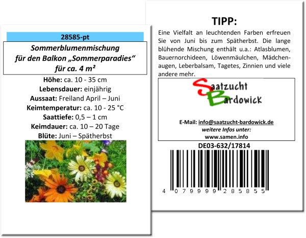 Sommerblumenmischung für den Balkon Sommerparadies